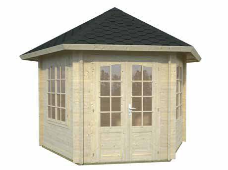 Obrázek k výrobku 34611 - ZAHRADNÍ DOMEK Hanna 7,6 m2  (průměr 303) tl. 34mm