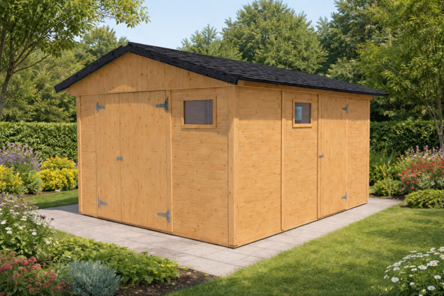 Obrázek k výrobku 61061 - Zahradní domek HEROLD A3344 12,9 m2 327x433 cm tl. 19 mm