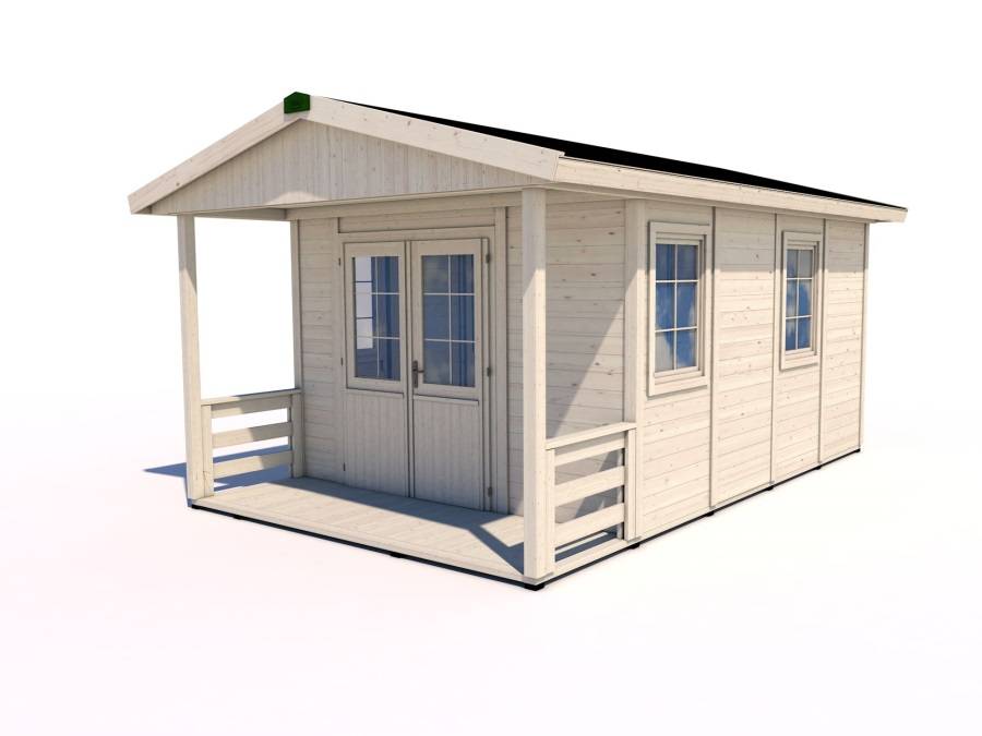 Obrázek k výrobku 79208 - Zahradní domek HEROLD A3344 Premium s terasou (14,1+3,5 m2) Zahradní domek HEROLD A3344 Premium s terasou (14,1+3,5 m2)