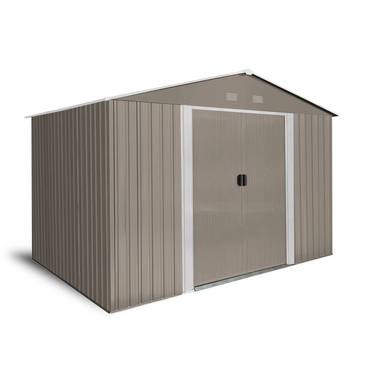 Obrázek k výrobku 82473 - Zahradní domek kovový 3 x 2,4 m Riwall PRO RMSA 8x10 hnědý
