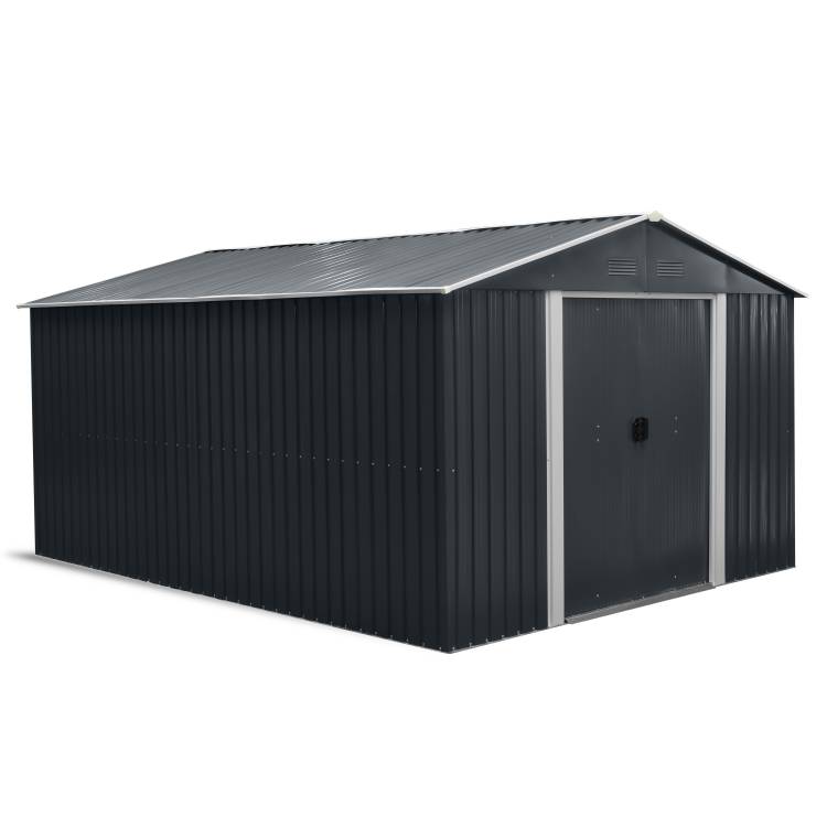 Obrázek k výrobku 91884 - Zahradní domek kovový Riwall PRO RMSA 12x10 antracit