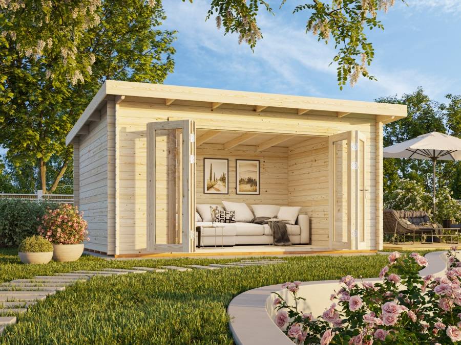 Obrázek k výrobku 39367 - Zahradní domek LEA 14,2 m2  470 x 350 cm tl. 44 mm