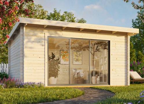 Obrázek k výrobku 82528 - Zahradní domek LEA 14,2 m2 s posuvnými dveřmi Zahradní domek LEA 14,2 m2 s posuvnými dveřmi