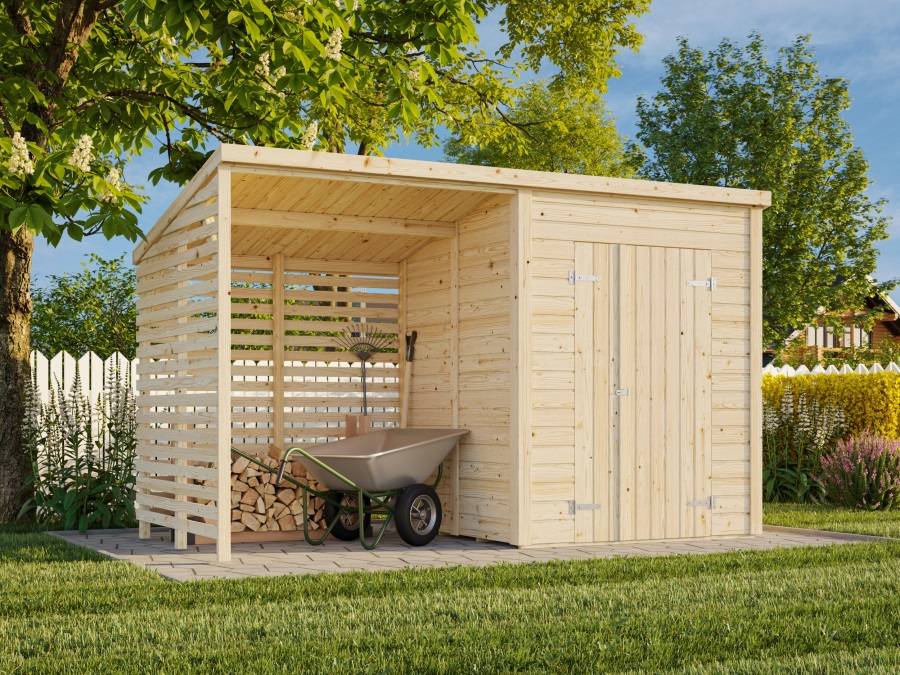 Obrázek k výrobku 82207 - Zahradní domek s dřevníkem Leif 3,0 + 2,9  m2