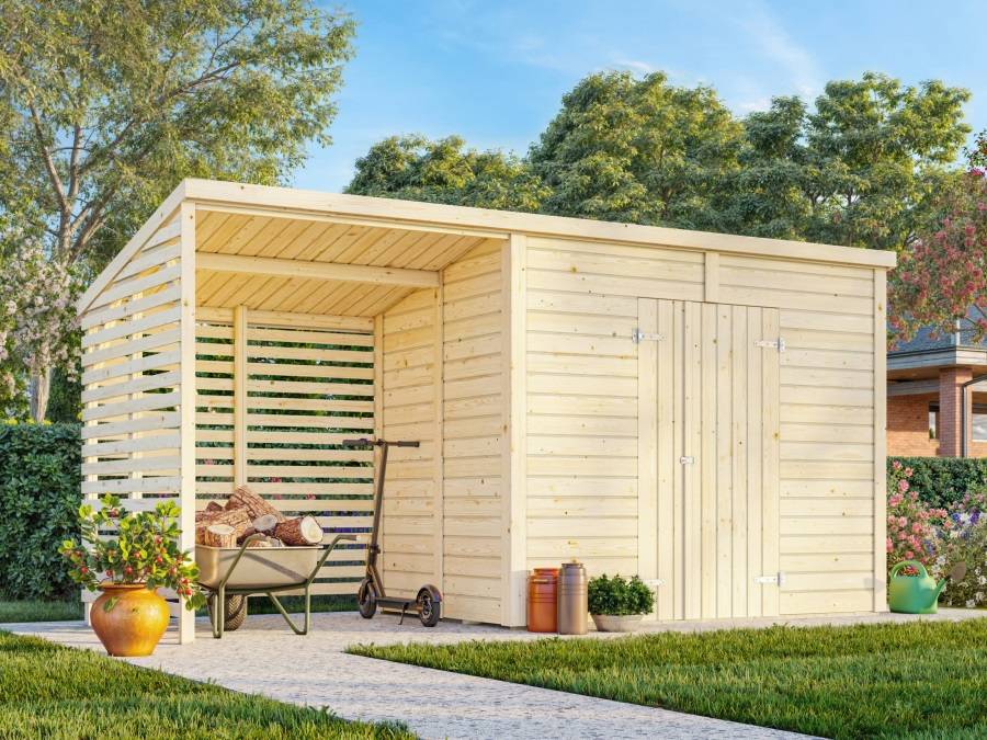 Obrázek k výrobku 82208 - Zahradní domek s dřevníkem Leif 4,5 + 2,9  m2