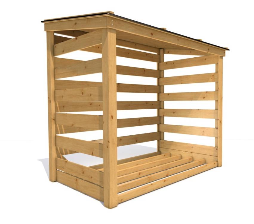 Obrázek k výrobku 82533 - Zahradní dřevník Herold 22120 se zadní stěnou a s podlahovým roštem Zahradní dřevník Herold 22120 se zadní stěnou a s podlahovým roštem