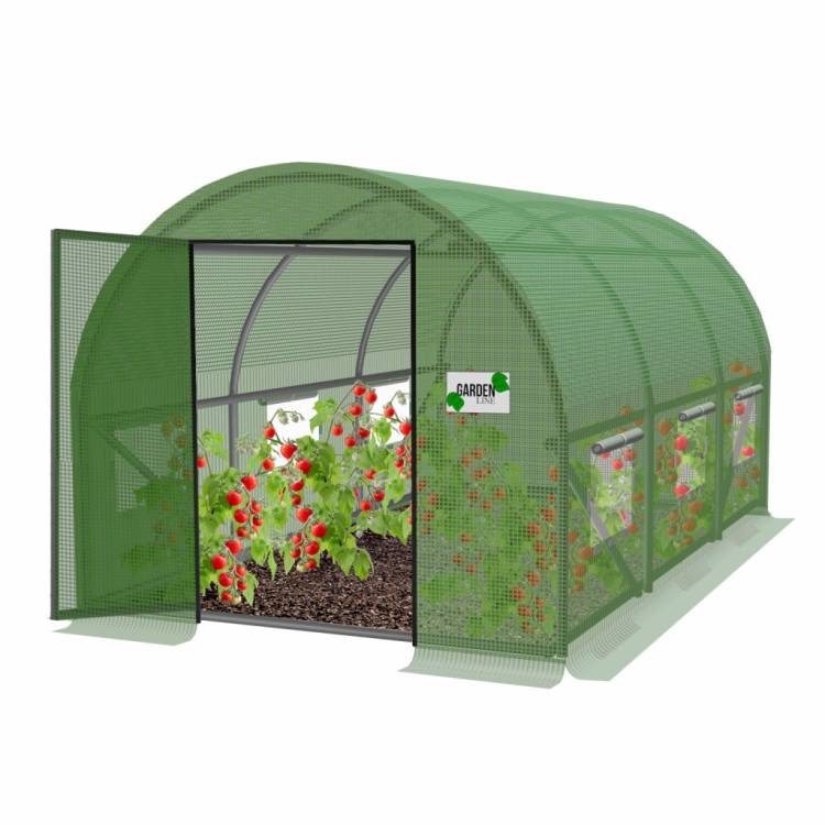 Obrázek k výrobku 95064 - Zahradní fóliovník s pevnými dveřmi, 4x2,5x2m