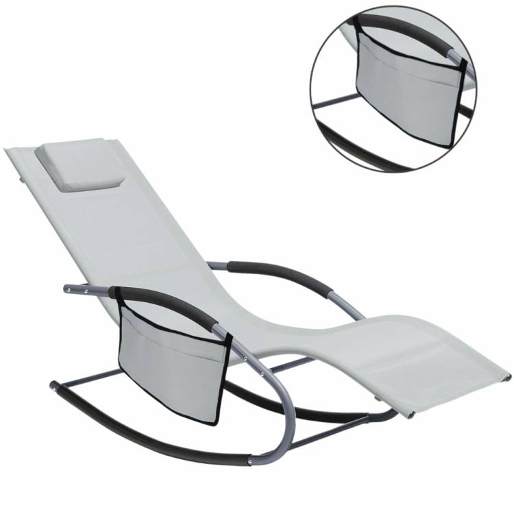 Obrázek k výrobku 92185 - Zahradní houpací lehátko 148x63x87cm světle šedé