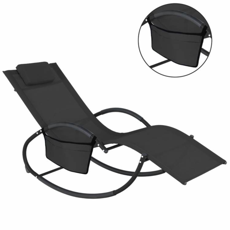 Obrázek k výrobku 92188 - Zahradní houpací lehátko 161x60x80cm černé