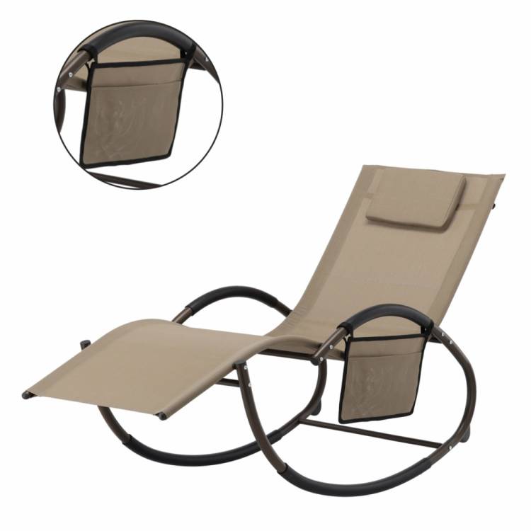 Obrázek k výrobku 92187 - Zahradní houpací lehátko 161x60x80cm hnědé