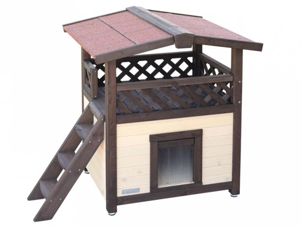 Obrázek k výrobku 81378 - Zateplená bouda pro kočky KERBL 4-SEASON DELUXE 88x57x77cm