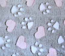 Obrázek k výrobku 80957 -  Deka tlapky a srdíčka 120x70 cm