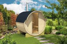 Obrázek k výrobku 23878 - Barelová sauna 220 thermowood, s kamny na dřevo .