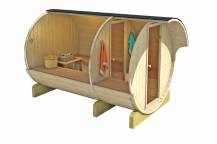 Obrázek k výrobku 23881 - Barelová sauna 330 thermowood, s kamny na dřevo .
