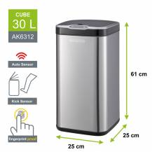 Obrázek k výrobku 71685 - Bezdotykový koš Helpmation CUBE 30 litrů