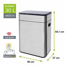 Obrázek k výrobku 78681 - Bezdotykový koš Helpmation ELEGANT 30 litrů