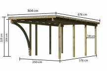 Obrázek k výrobku 22073 - carport KARIBU ECO 2B 62031
