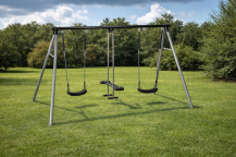 Obrázek k výrobku 51434 - Dětská zahradní houpačka kovová CanCan Classic STŘÍBRNÁ .