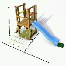 Obrázek k výrobku 39542 - DĚTSKÉ HŘIŠTĚ Monkey´s Home EKO-LINE TURRET PLUS 110X110X240cm