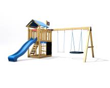 Obrázek k výrobku 78551 - Dětské hřiště Monkey´s Home Malý pirát HOOK s modrou skluzavkou Dětské hřiště Monkey´s Home Malý pirát HOOK s modrou skluzavkou