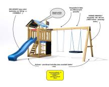 Obrázek k výrobku 78551 - Dětské hřiště Monkey´s Home Malý pirát HOOK s modrou skluzavkou Dětské hřiště Monkey´s Home Malý pirát HOOK s modrou skluzavkou