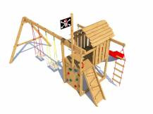 Obrázek k výrobku 80806 - Dětské hřiště Monkey´s Home Malý pirát JIM s červenou skluzavkou 2024 ...