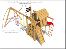 Obrázek k výrobku 80806 - Dětské hřiště Monkey´s Home Malý pirát JIM s červenou skluzavkou 2024 ...