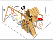 Obrázek k výrobku 80806 - Dětské hřiště Monkey´s Home Malý pirát JIM s červenou skluzavkou 2024 ...