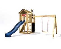 Obrázek k výrobku 78602 - Dětské hřiště Monkey´s Home Malý pirát MAD s modrou skluzavkou Dětské hřiště Monkey´s Home Malý pirát MAD  s modrou skluzavkou