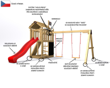 Obrázek k výrobku 78604 - Dětské hřiště Monkey´s Home Malý pirát RED s červenou skluzavkou Dětské hřiště Monkey´s Home Malý pirát RED s červenou skluzavkou