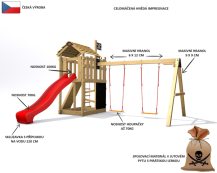 Obrázek k výrobku 78607 - Dětské hřiště Monkey´s Home Malý pirát RED se zelenou skluzavkou Dětské hřiště Monkey´s Home Malý pirát RED se zelenou skluzavkou
