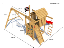 Obrázek k výrobku 82515 - Dětské hřiště Monkey´s Home Malý pirát SAM se zelenou skluzavkou Dětské hřiště Monkey´s Home Malý pirát SAM se zelenou skluzavkou