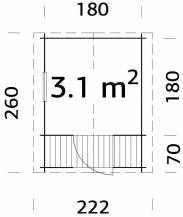 Obrázek k výrobku 48762 - Dětský domek STINA (196cm x 196cm) tl. 19mm