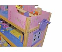 Obrázek k výrobku 20483 - Domeček pro panenky - Velký s výtahem Pinky dřevěný