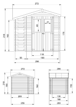 Obrázek k výrobku 49366 - Domek na nářadí EKO-LINE H386 256x200 cm tl. 19 mm
