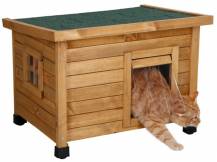 Obrázek k výrobku 81235 - Dřevěná bouda pro kočky KERBL RUSTICA 57 x 45 x 43 cm