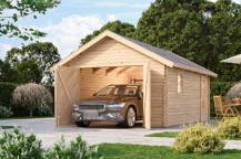 Obrázek k výrobku 54039 - dřevěná garáž KARIBU 43545 40 mm natur