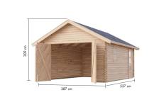 Obrázek k výrobku 54039 - dřevěná garáž KARIBU 43545 40 mm natur