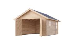 Obrázek k výrobku 54039 - dřevěná garáž KARIBU 43545 40 mm natur