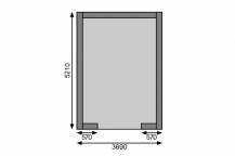 Obrázek k výrobku 54039 - dřevěná garáž KARIBU 43545 40 mm natur