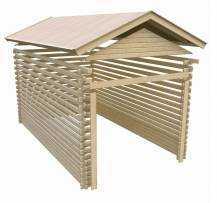 Obrázek k výrobku 54039 - dřevěná garáž KARIBU 43545 40 mm natur