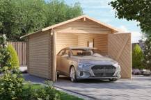 Obrázek k výrobku 54037 - dřevěná garáž KARIBU 54133 28 mm natur