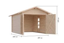 Obrázek k výrobku 54037 - dřevěná garáž KARIBU 54133 28 mm natur