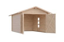 Obrázek k výrobku 54037 - dřevěná garáž KARIBU 54133 28 mm natur