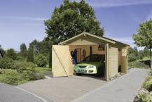 Obrázek k výrobku 21993 - dřevěná garáž KARIBU 54133 28 mm natur