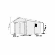 Obrázek k výrobku 21993 - dřevěná garáž KARIBU 54133 28 mm natur