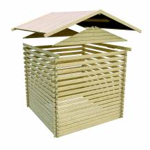 Obrázek k výrobku 22064 - dřevěná garáž KARIBU 68284 40 mm natur