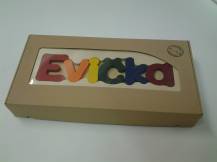 Obrázek k výrobku 31833 - Dřevěná stolička CUBS se JMÉNEM EVIČKA barevná .