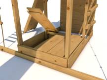 Obrázek k výrobku 54097 - DŘEVĚNÉ VÍKO na pískoviště pro hřiště Velký pirát Jack, Lady, Nick a Dan .