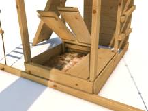 Obrázek k výrobku 54097 - DŘEVĚNÉ VÍKO na pískoviště pro hřiště Velký pirát Jack, Lady, Nick a Dan .